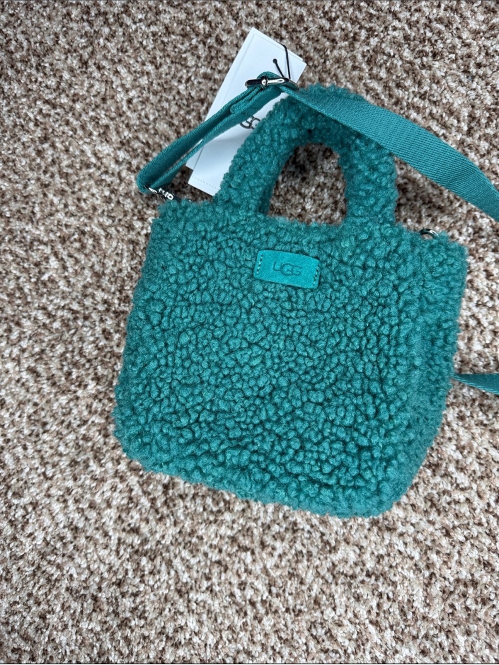 UGG Teal Sherpa Mini Bag with Strap